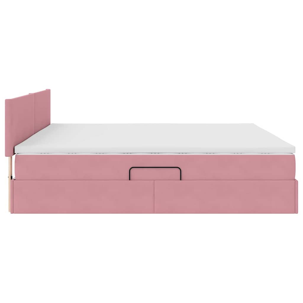 Krevet s od storage s madracem Ružičasta 200 x 200 cm Baršun
