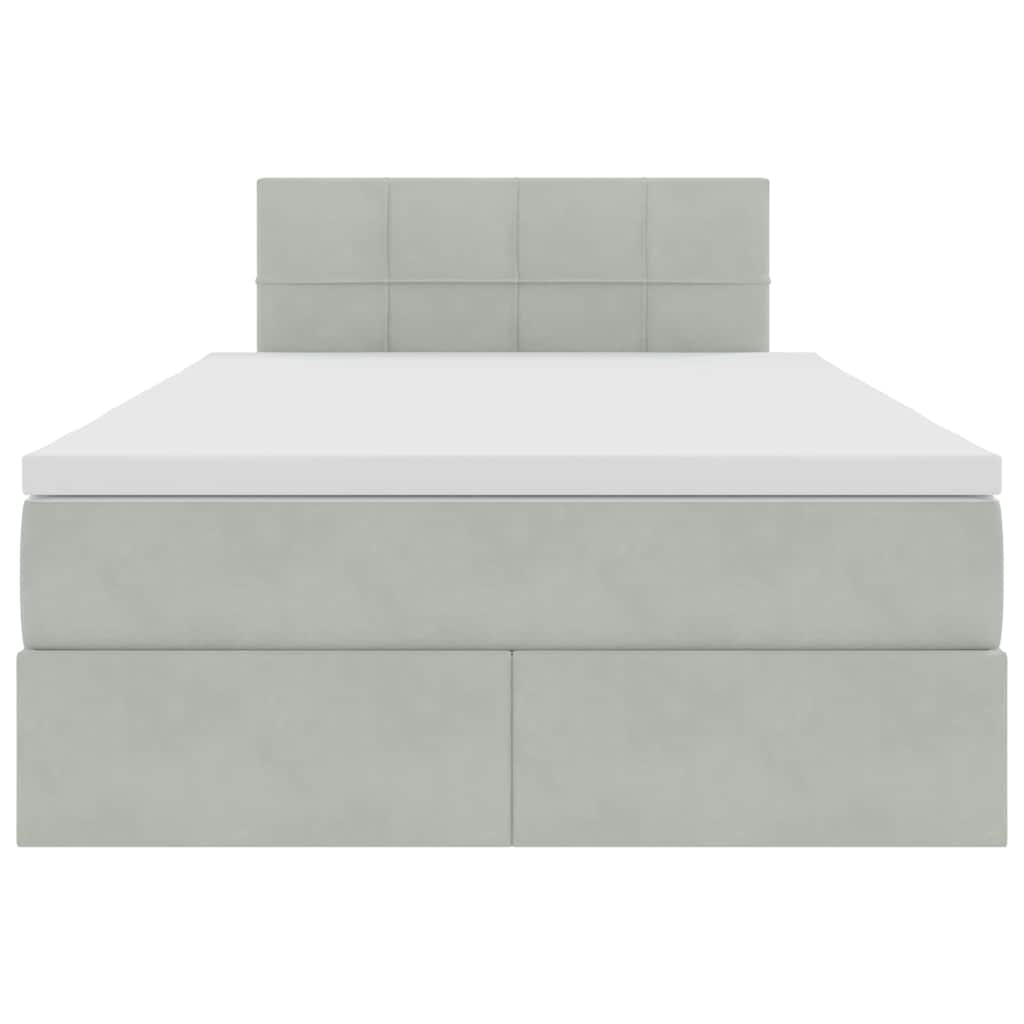 Krevet s od storage Svijetlo siva 120 x 190 cm Baršun
