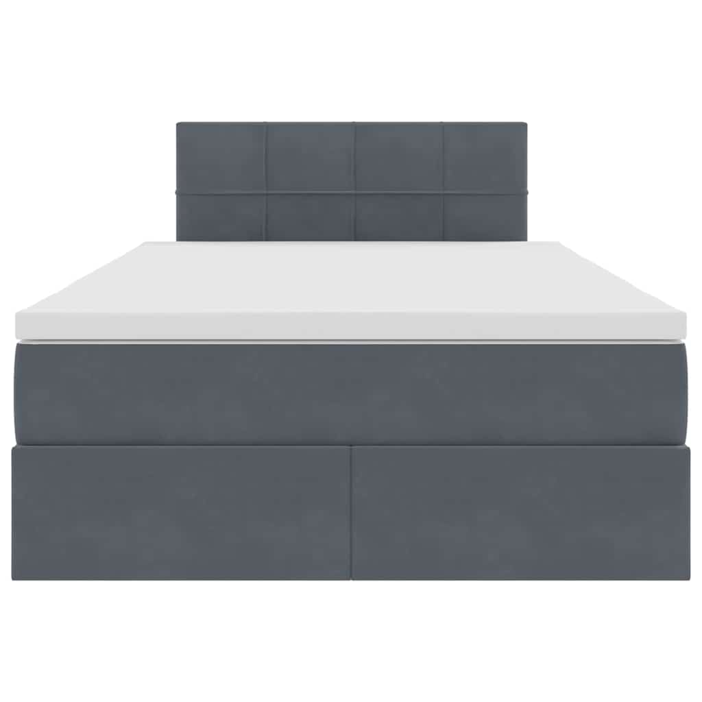 Krevet s od storage s madracem Tamno siva 120 x 190 cm Baršun