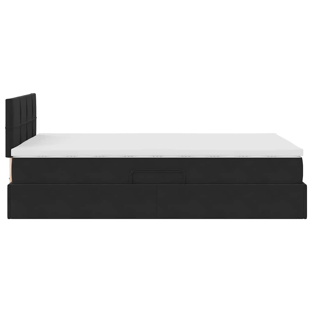 Krevet s od storage s madracem Crna 120 x 190 cm Baršun