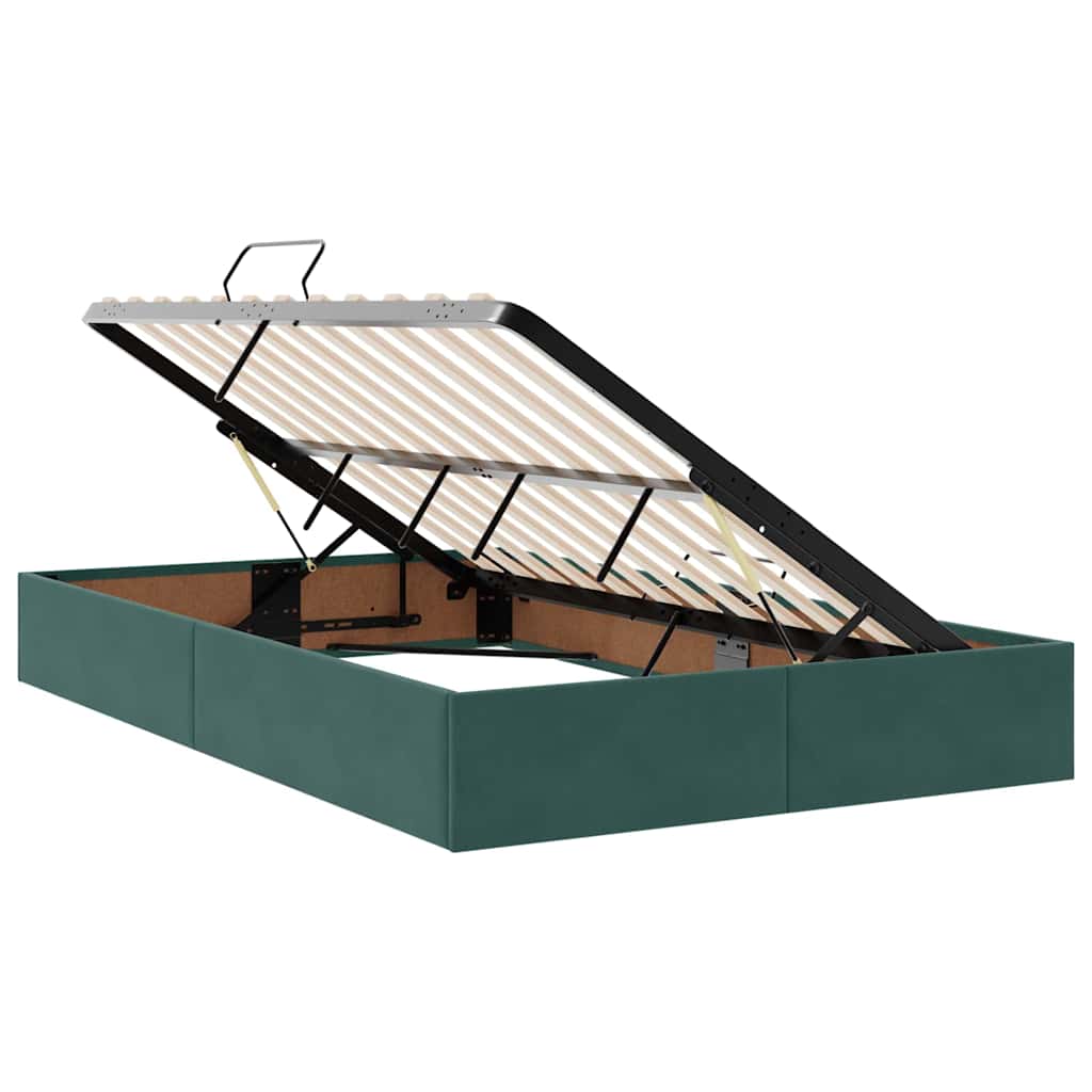 Krevet s od storage s madracem Tamnozelena 120 x 200 cm Baršun