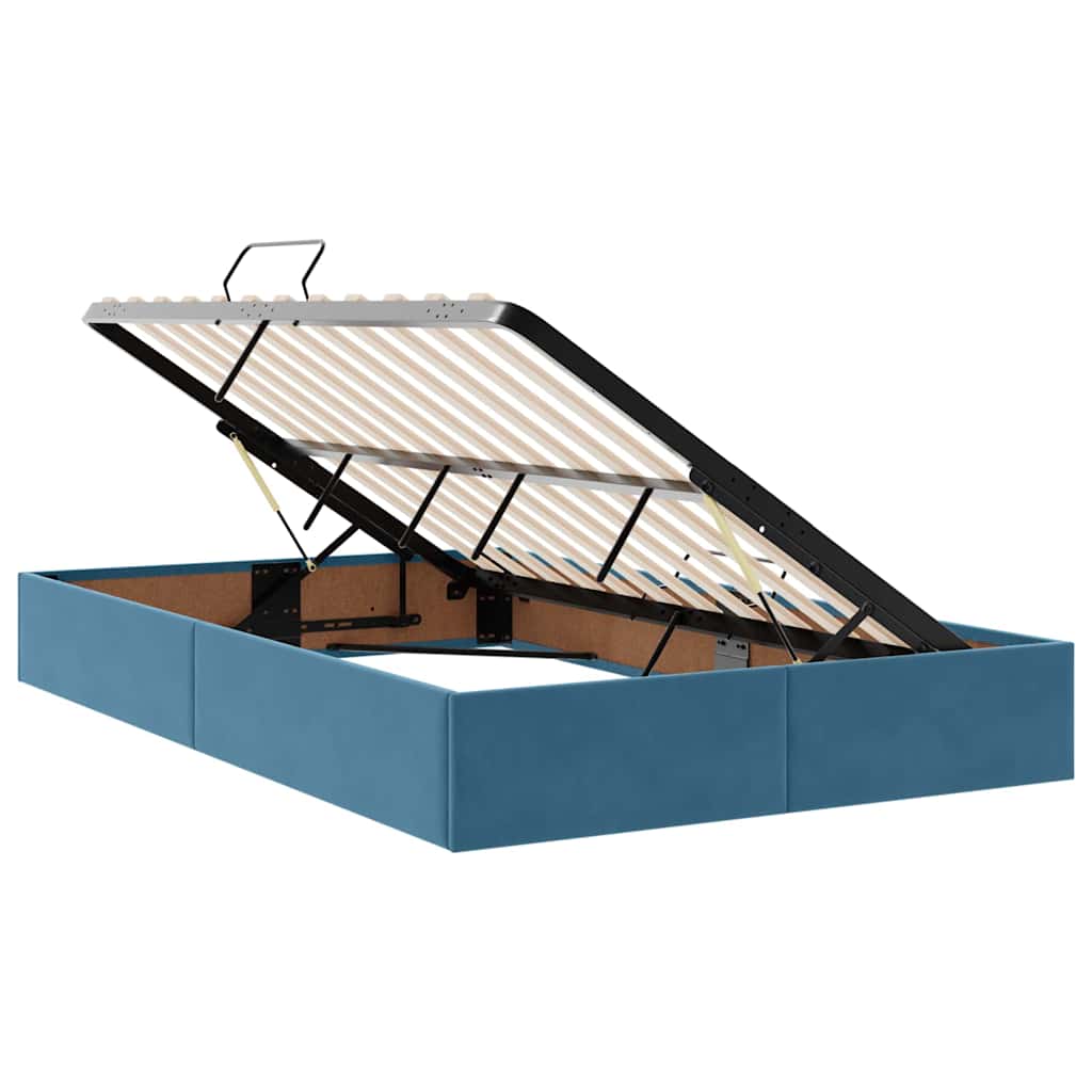 Krevet s od storage s madracem Tamno plava 120 x 200 cm Baršun