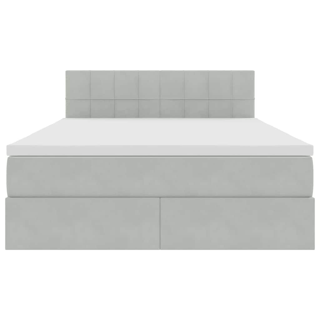 Krevet s od storage Svijetlo siva 140 x 200 cm Baršun