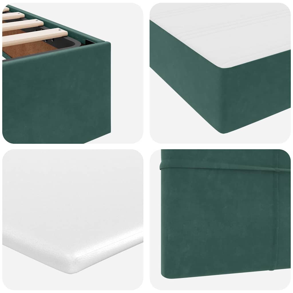 Krevet s od storage s madracem Tamnozelena 140 x 200 cm Baršun