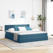 Krevet s od storage s madracem Tamno plava 160 x 200 cm Baršun