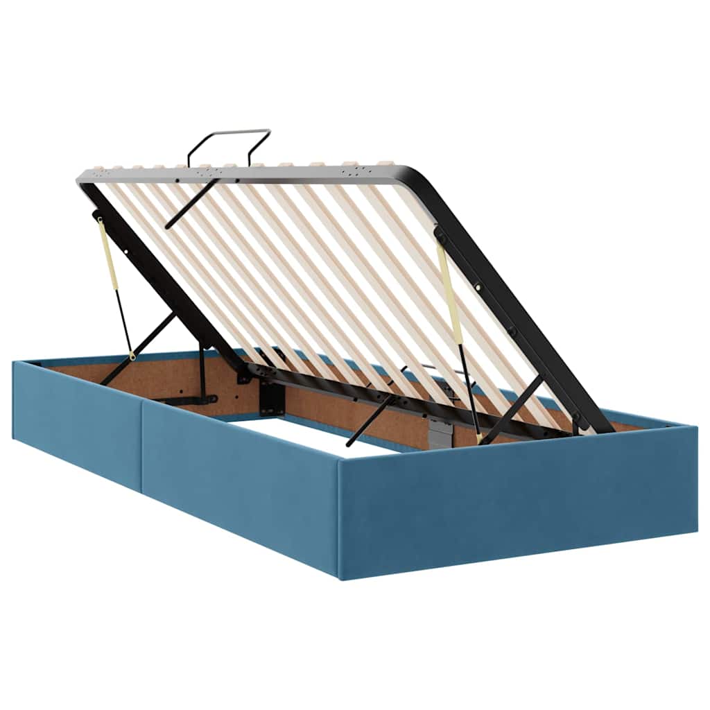 Krevet s od storage s madracem Tamno plava 90 x 190 cm Baršun