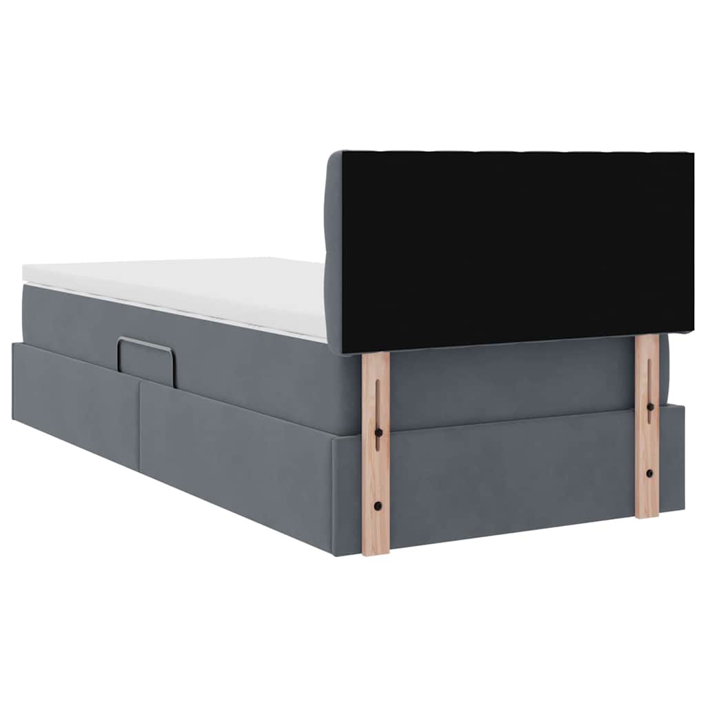 Krevet s od storage s madracem Tamno siva 90 x 200 cm Baršun
