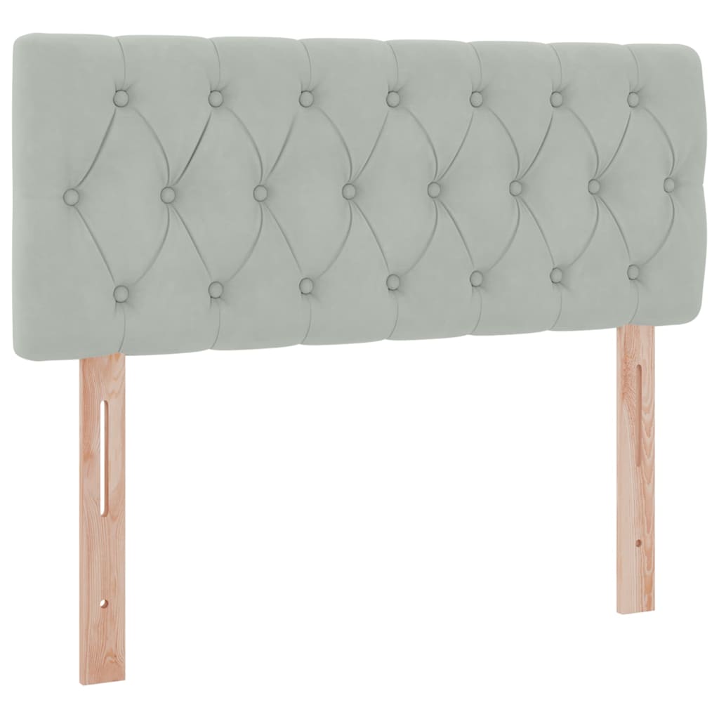 Krevet s od storage Svijetlo siva 120 x 190 cm Baršun