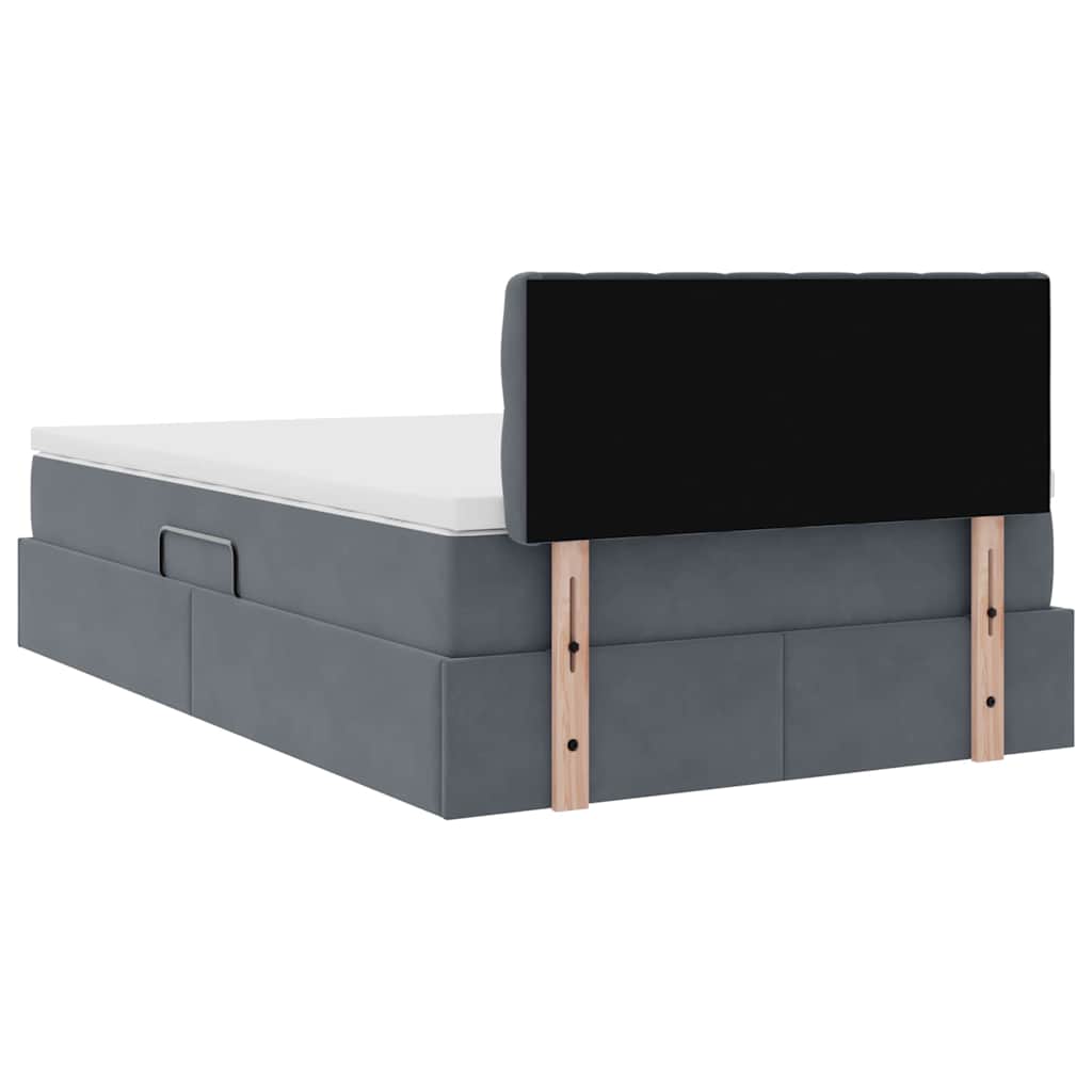 Krevet s od storage s madracem Tamno siva 120 x 200 cm Baršun
