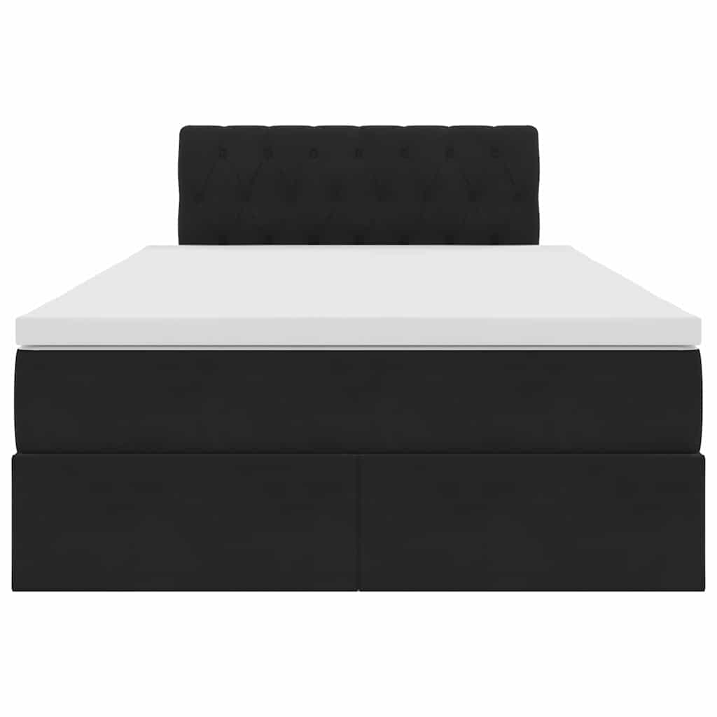 Krevet s od storage s madracem Crna 120 x 200 cm Baršun