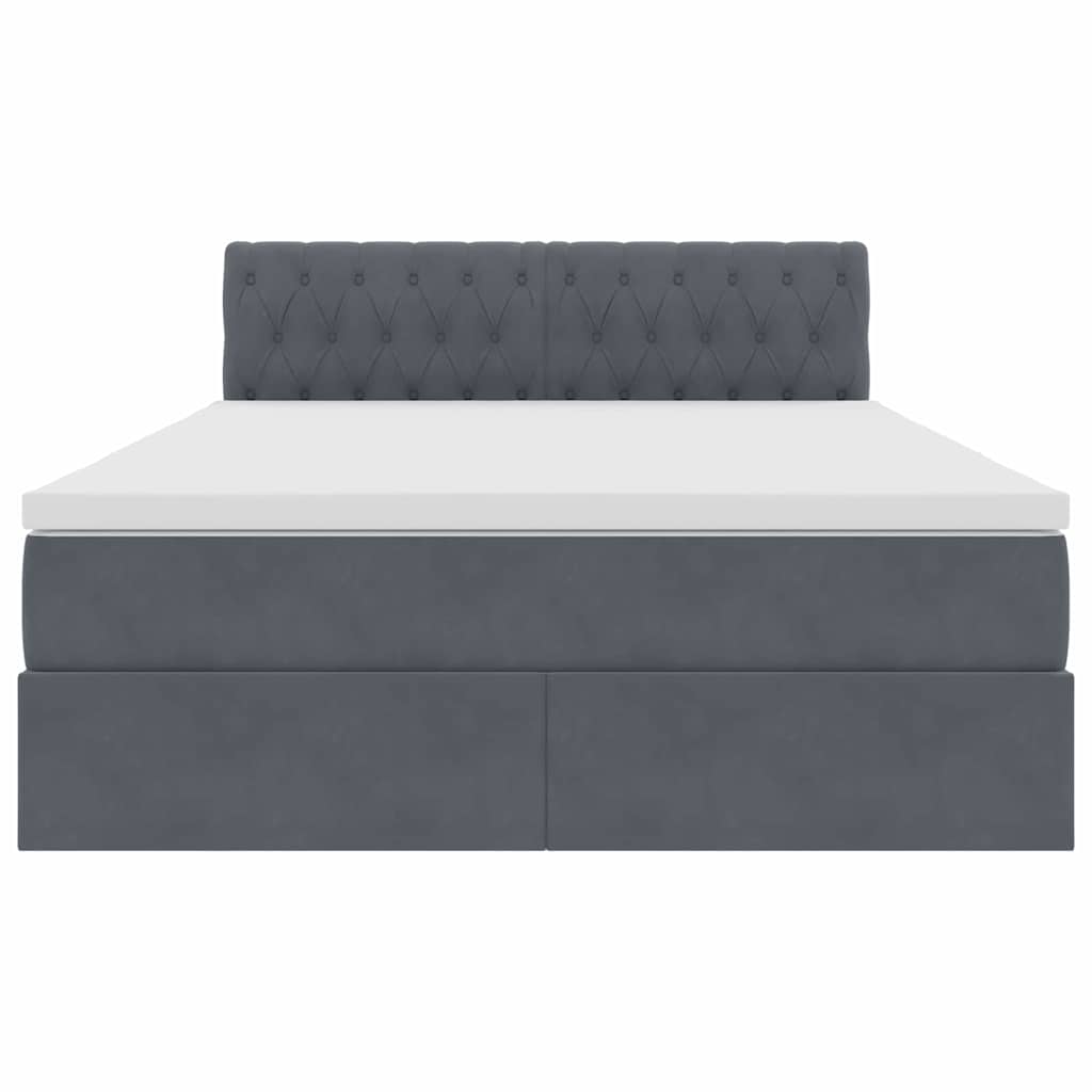Krevet s od storage s madracem Tamno siva 140 x 200 cm Baršun