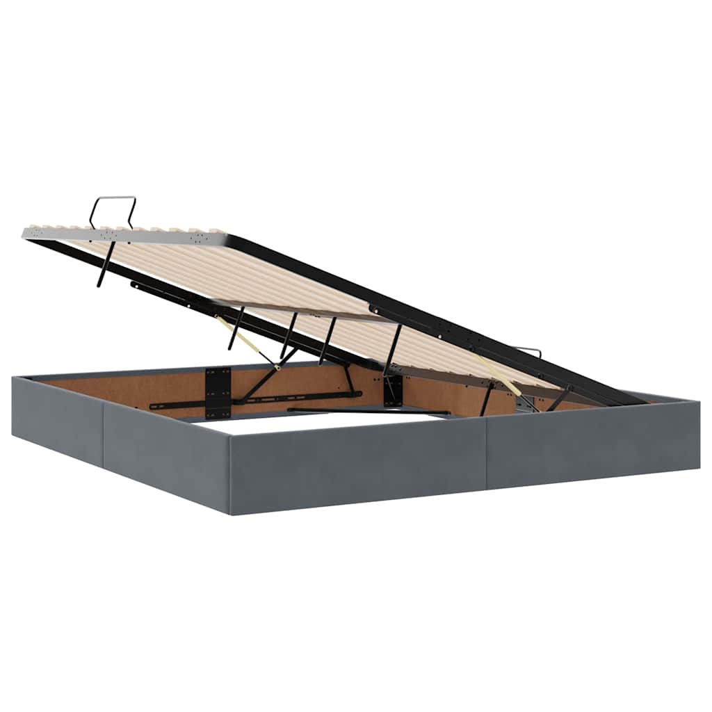Krevet s od storage s madracem Tamno siva 160 x 200 cm Baršun