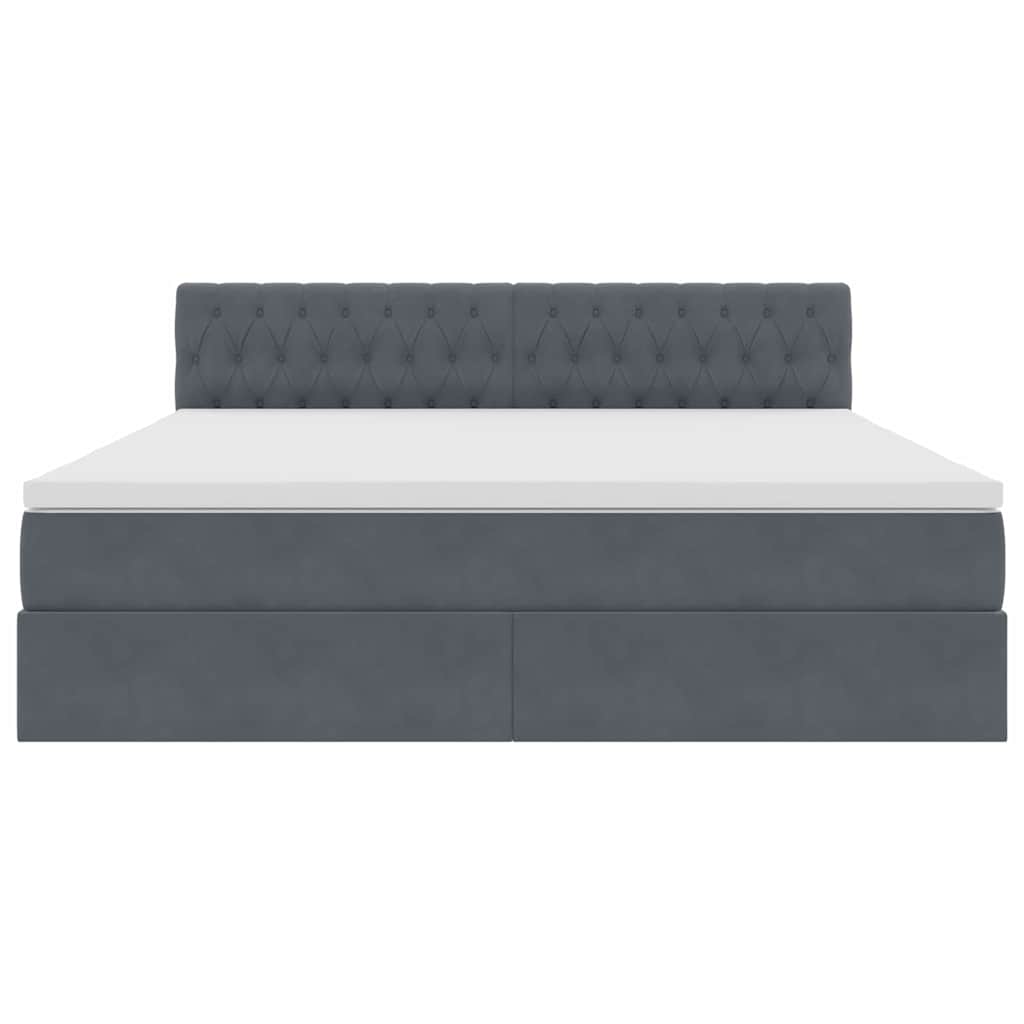 Krevet s od storage s madracem Tamno siva 160 x 200 cm Baršun