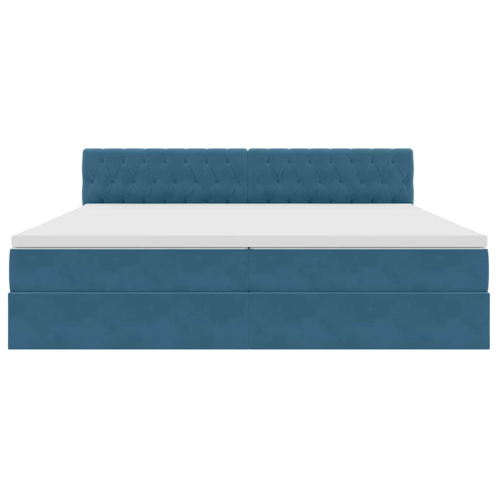 Krevet s od storage s madracem Tamno plava 200 x 200 cm Baršun