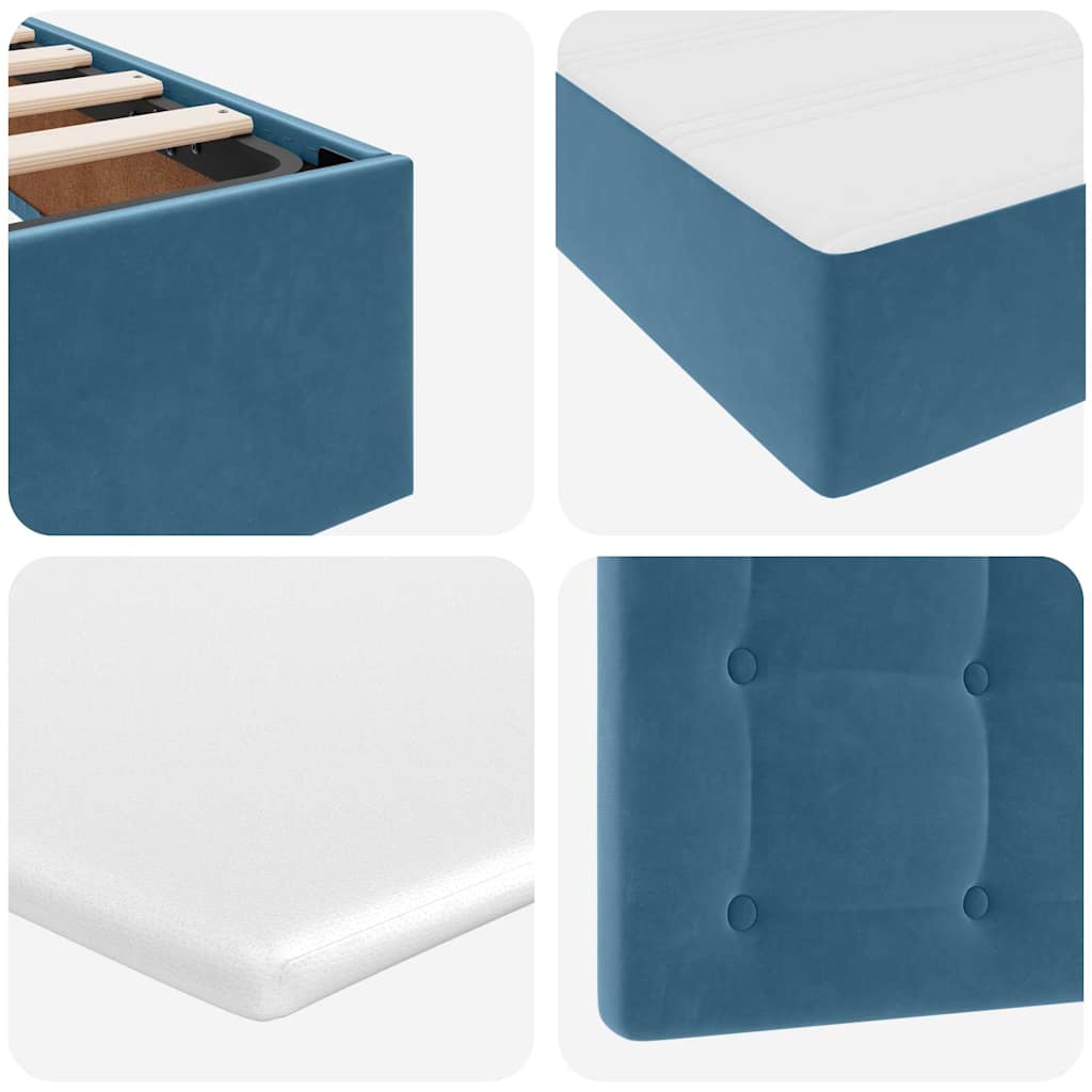 Krevet s od storage s madracem Tamno plava 90 x 190 cm Baršun