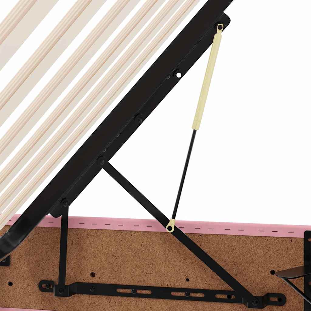 Krevet s od storage s madracem Ružičasta 90 x 190 cm Baršun