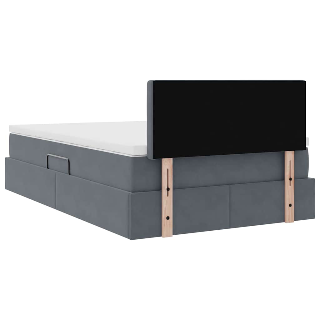 Krevet s od storage s madracem Tamno siva 120 x 190 cm Baršun