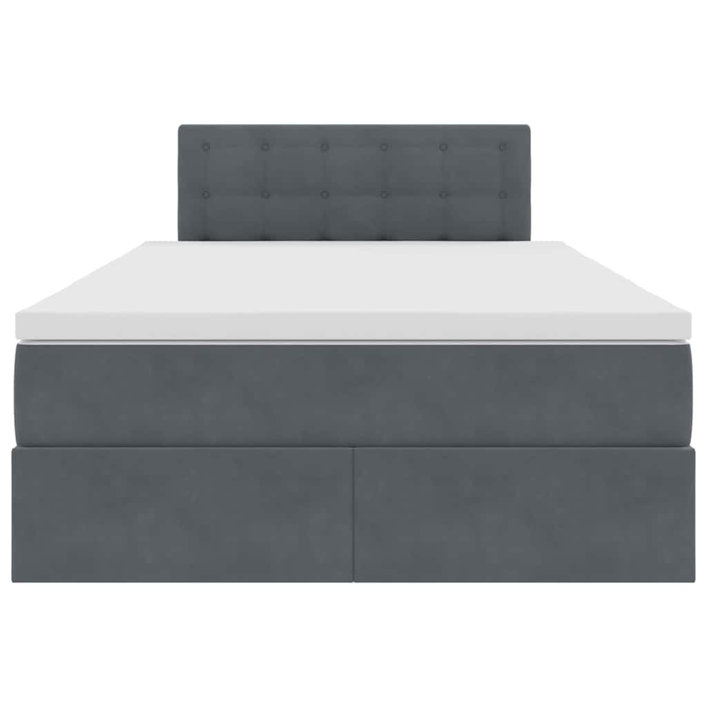 Krevet s od storage s madracem Tamno siva 120 x 190 cm Baršun