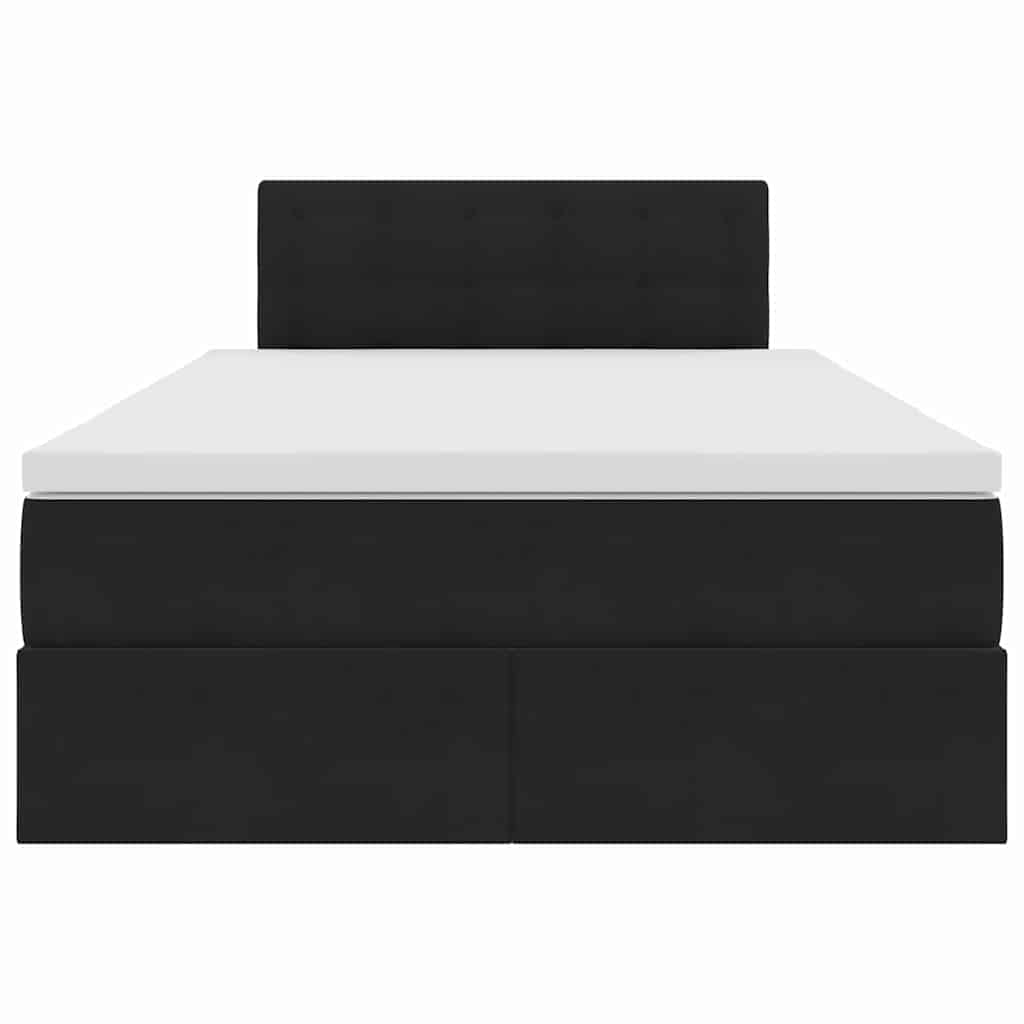 Krevet s od storage s madracem Crna 120 x 200 cm Baršun