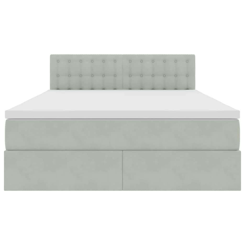 Krevet s od storage Svijetlo siva 140 x 200 cm Baršun