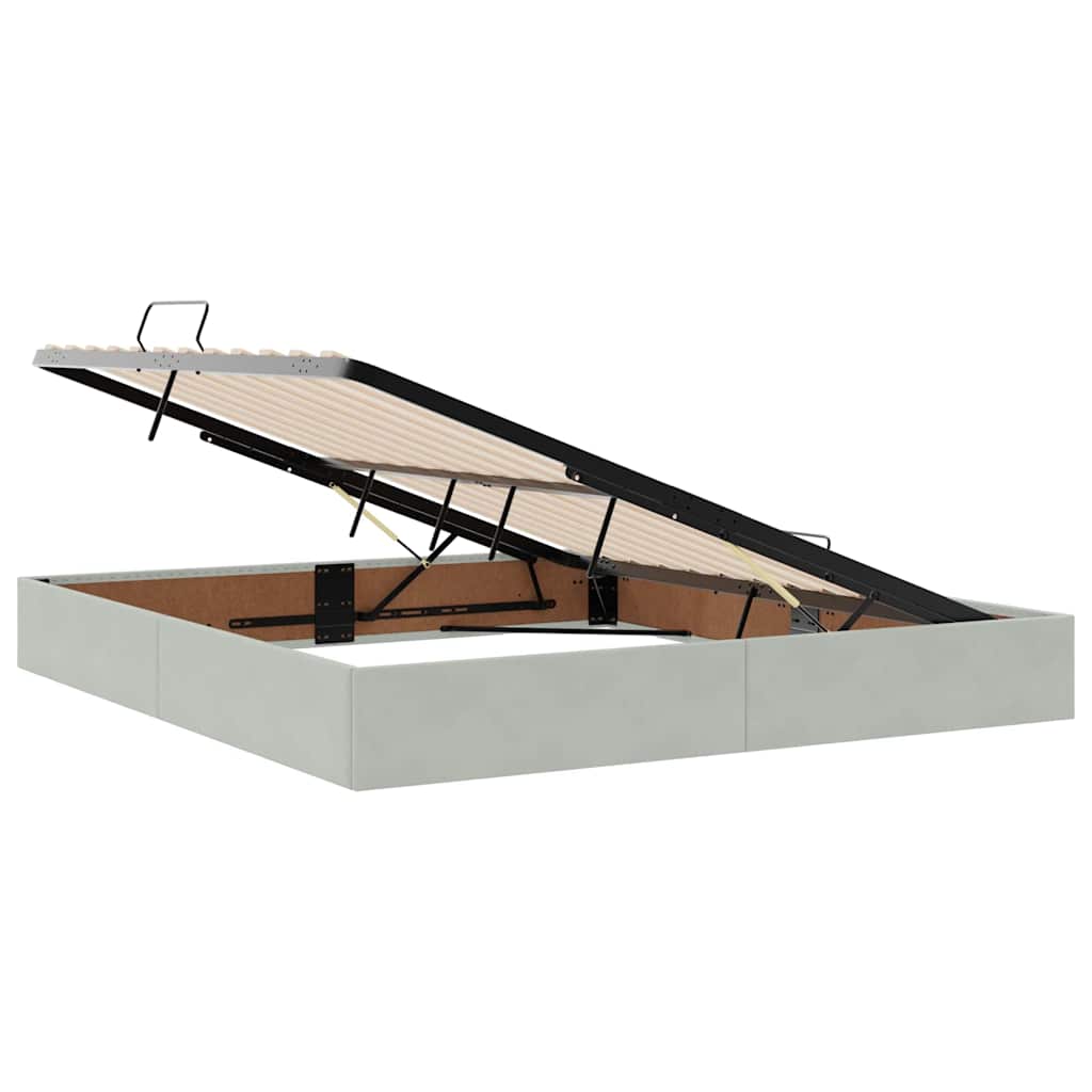 Krevet s od storage Svijetlo siva 180 x 200 cm Baršun