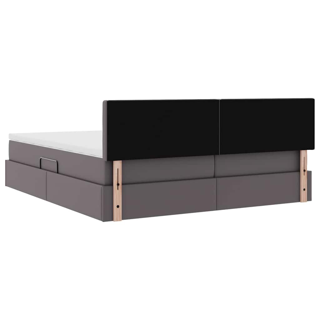 Krevet s od storage s madracem Siva 180 x 200 cm Lažna koža
