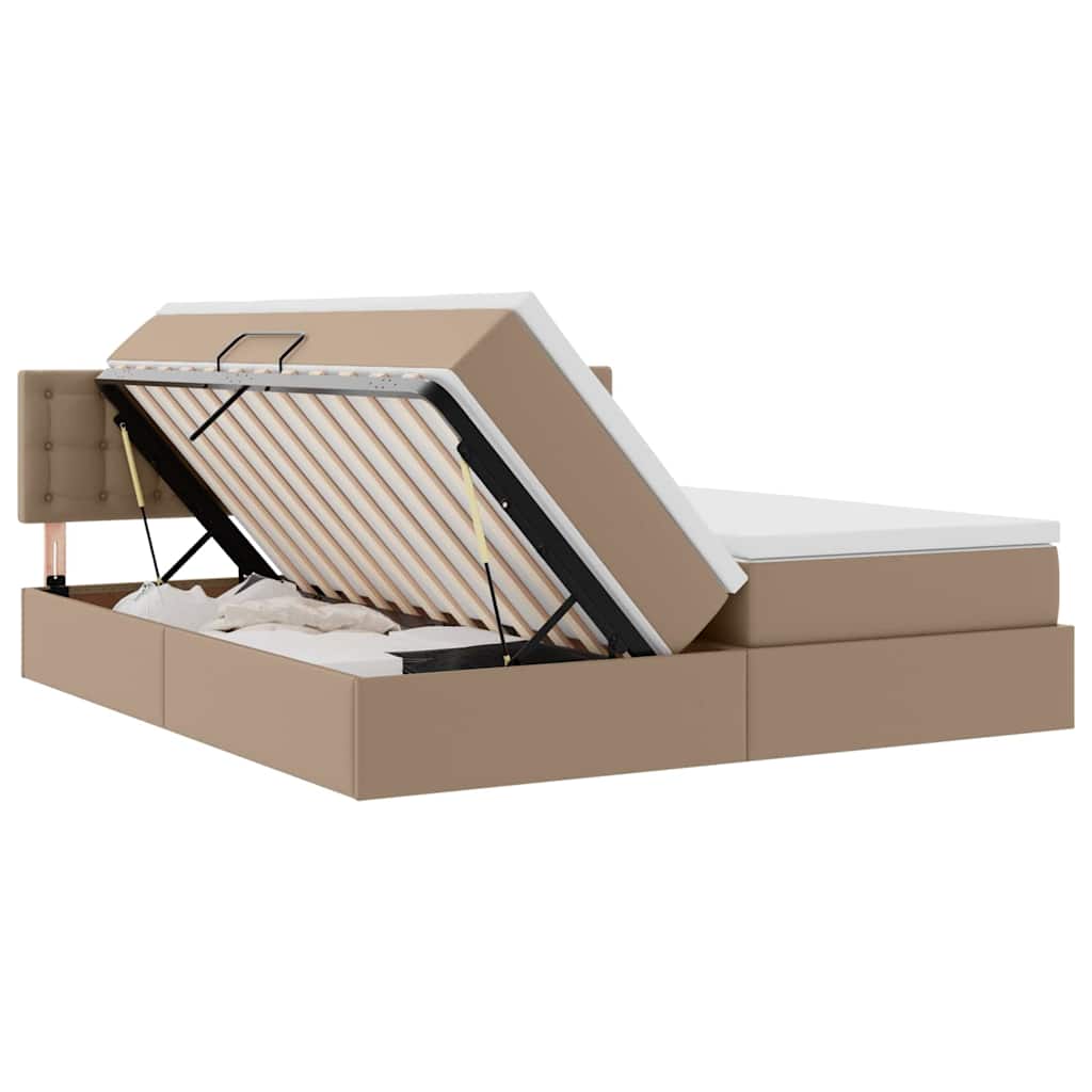 Krevet s od storage s madracem Kapućino 180 x 200 cm Lažna koža