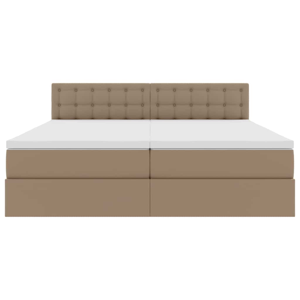 Krevet s od storage s madracem Kapućino 180 x 200 cm Lažna koža