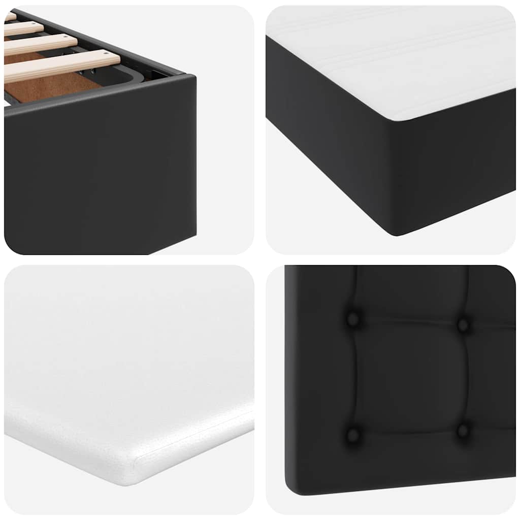 Krevet s od storage s madracem Crna 200 x 200 cm Lažna koža