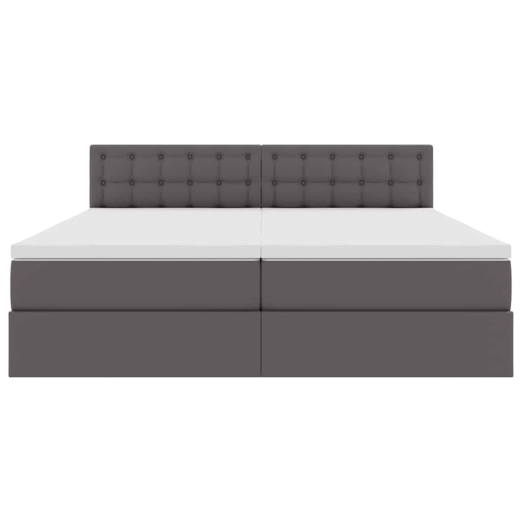Krevet s od storage s madracem Siva 200 x 200 cm Lažna koža