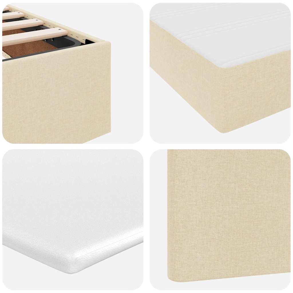 Krevet s od storage s madracem Krema 200 x 200 cm Lažna koža