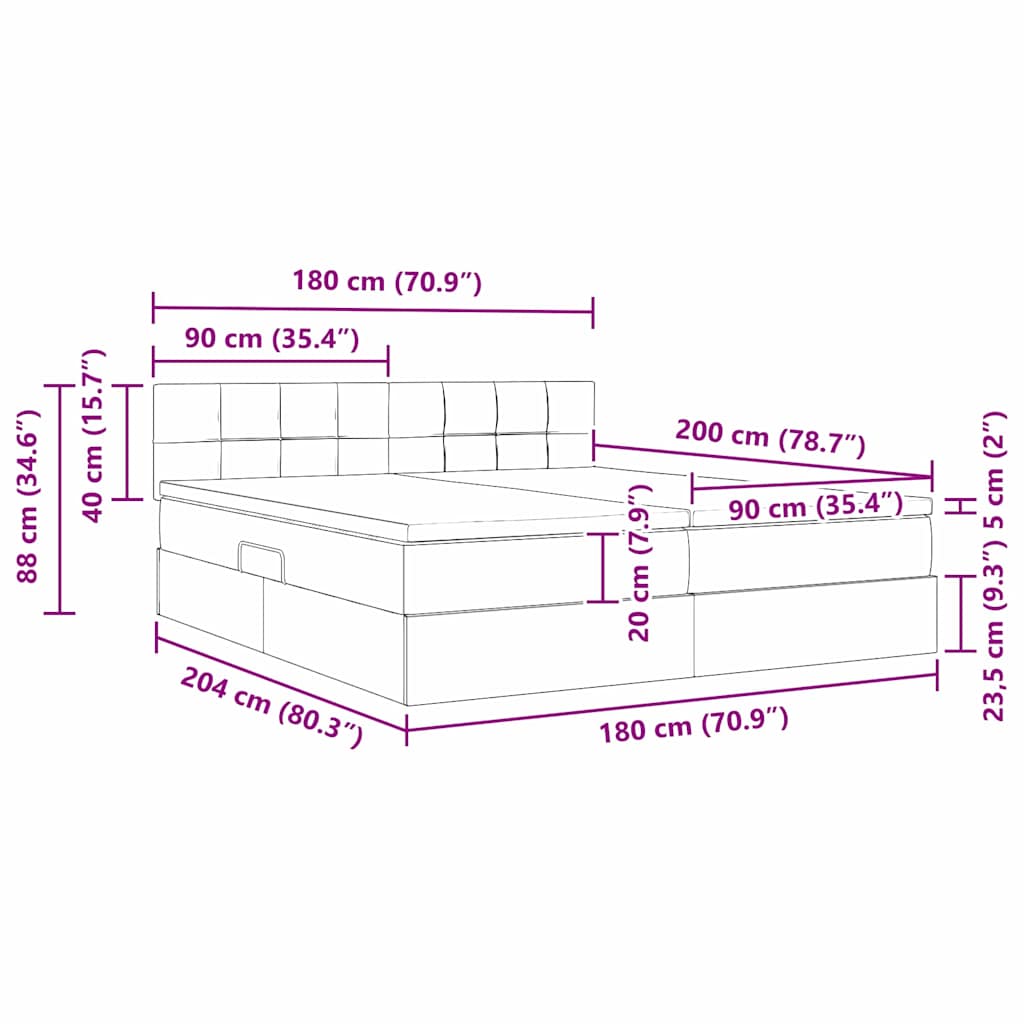 Krevet s od storage Svijetlo siva 180 x 200 cm Lažna koža
