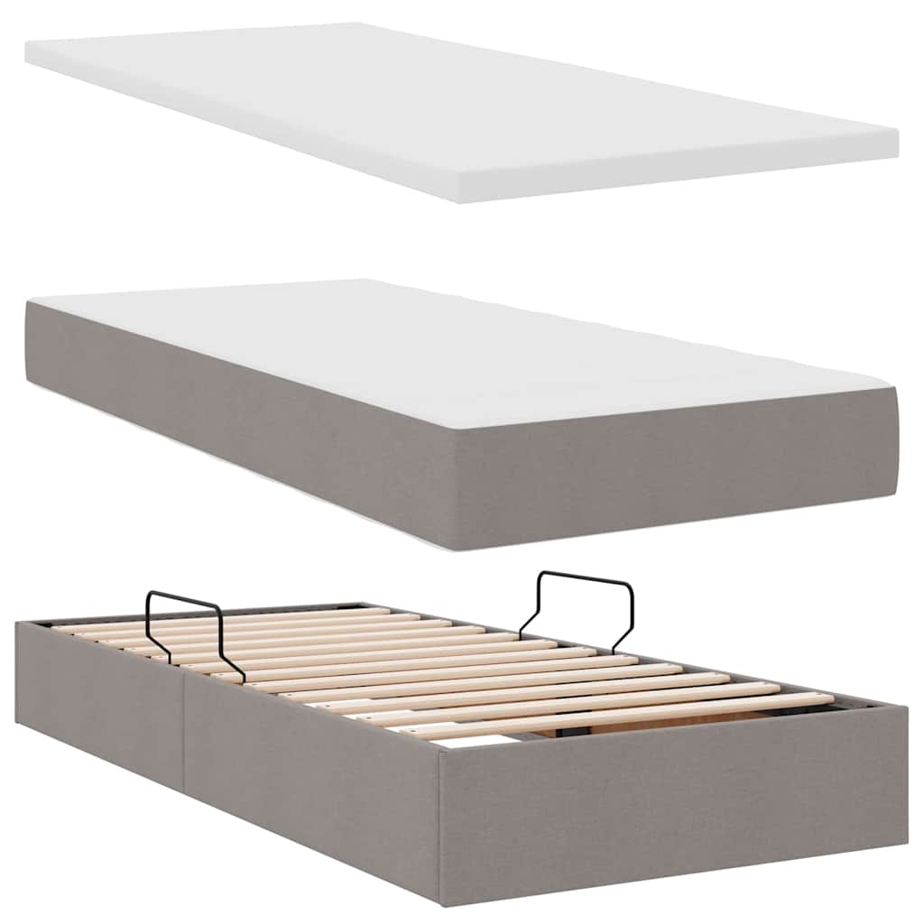 Krevet s od storage Sivo-smeđa 180 x 200 cm Lažna koža