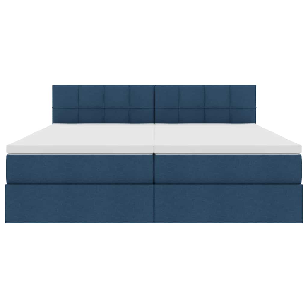 Krevet s od storage s madracem Plava 200 x 200 cm Lažna koža