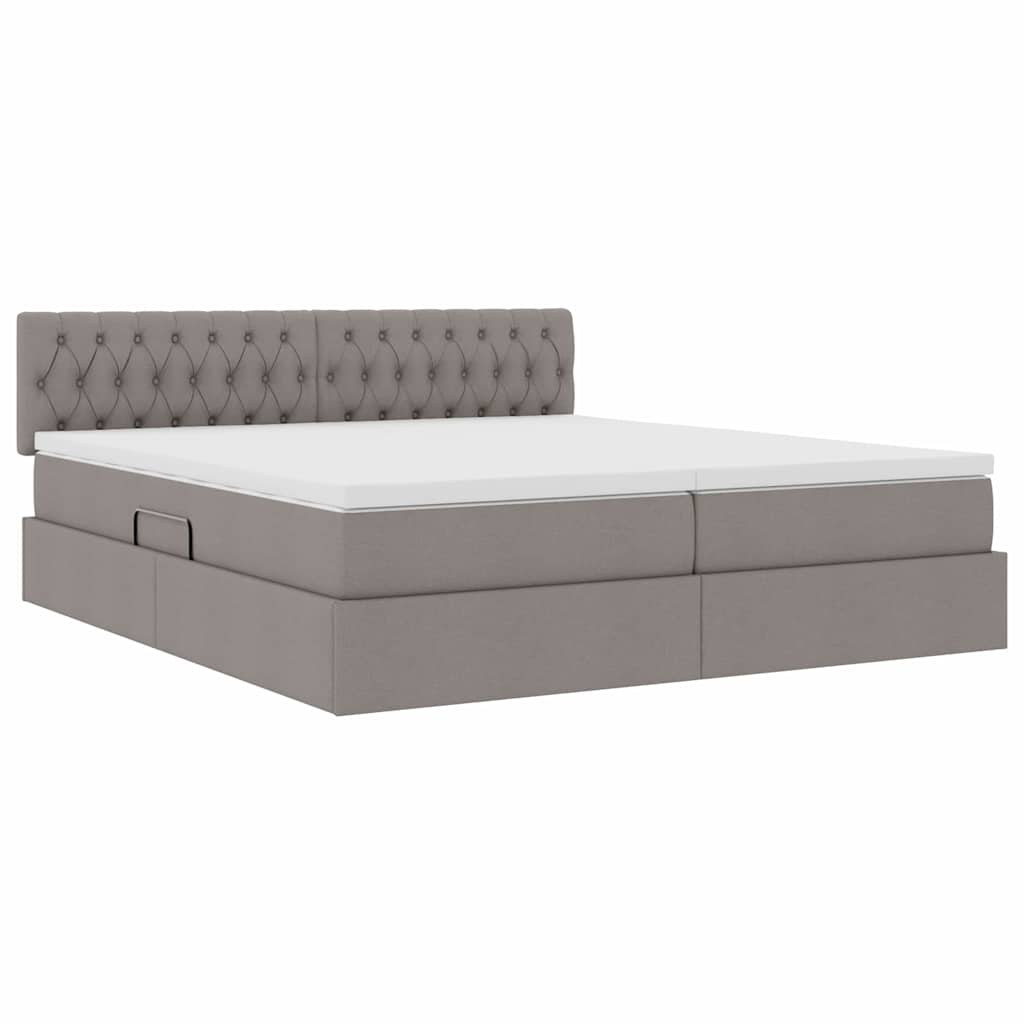 Krevet s od storage Sivo-smeđa 180 x 200 cm Lažna koža