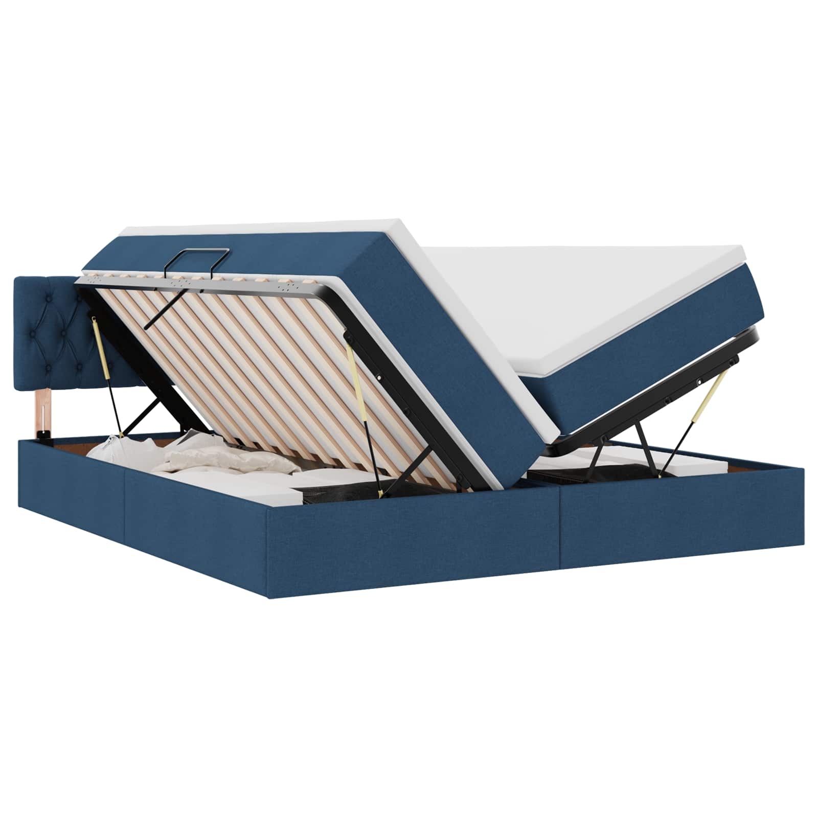Krevet s od storage s madracem Plava 180 x 200 cm Lažna koža