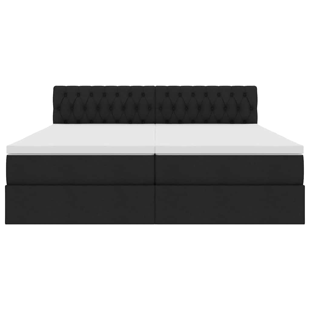 Krevet s od storage s madracem Crna 200 x 200 cm Lažna koža