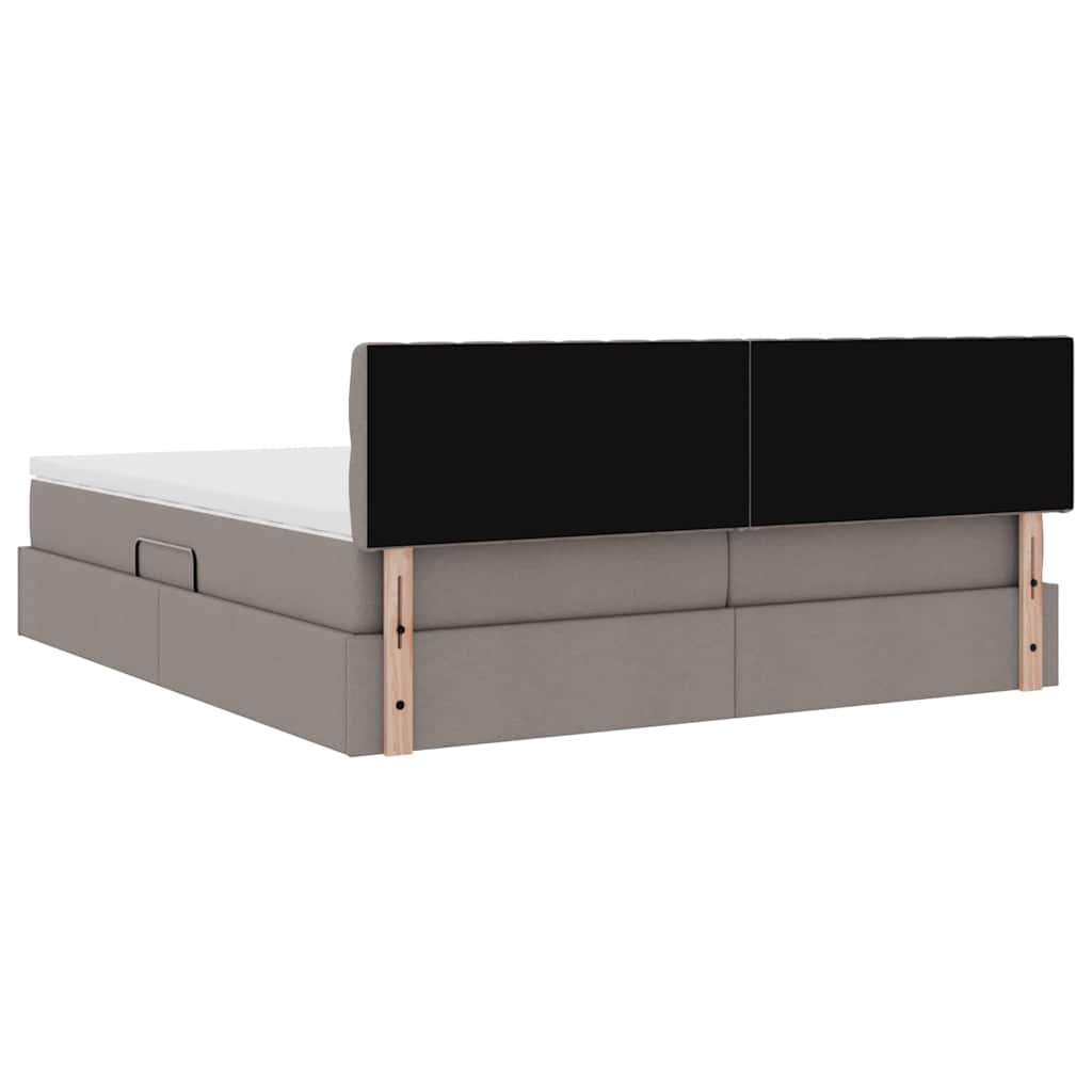 Krevet s od storage Sivo-smeđa 200 x 200 cm Lažna koža