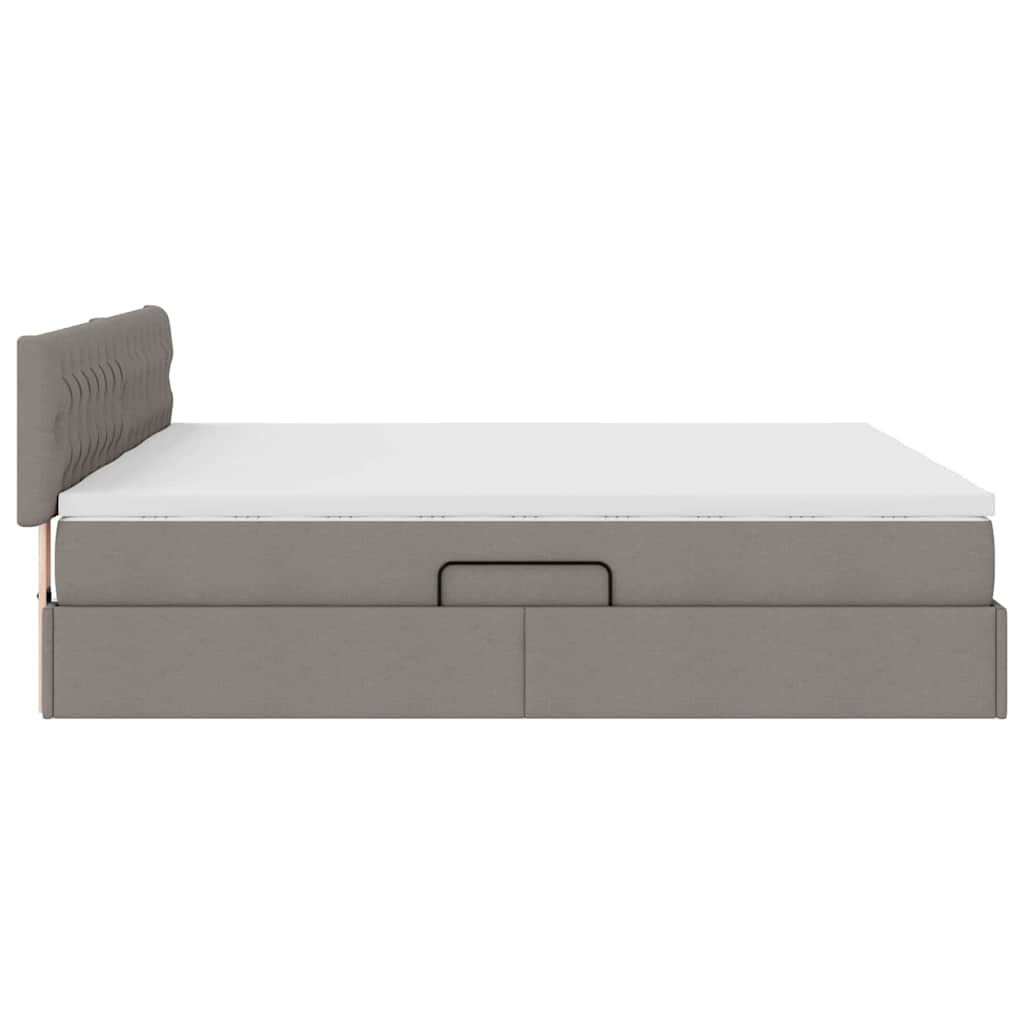Krevet s od storage Sivo-smeđa 200 x 200 cm Lažna koža