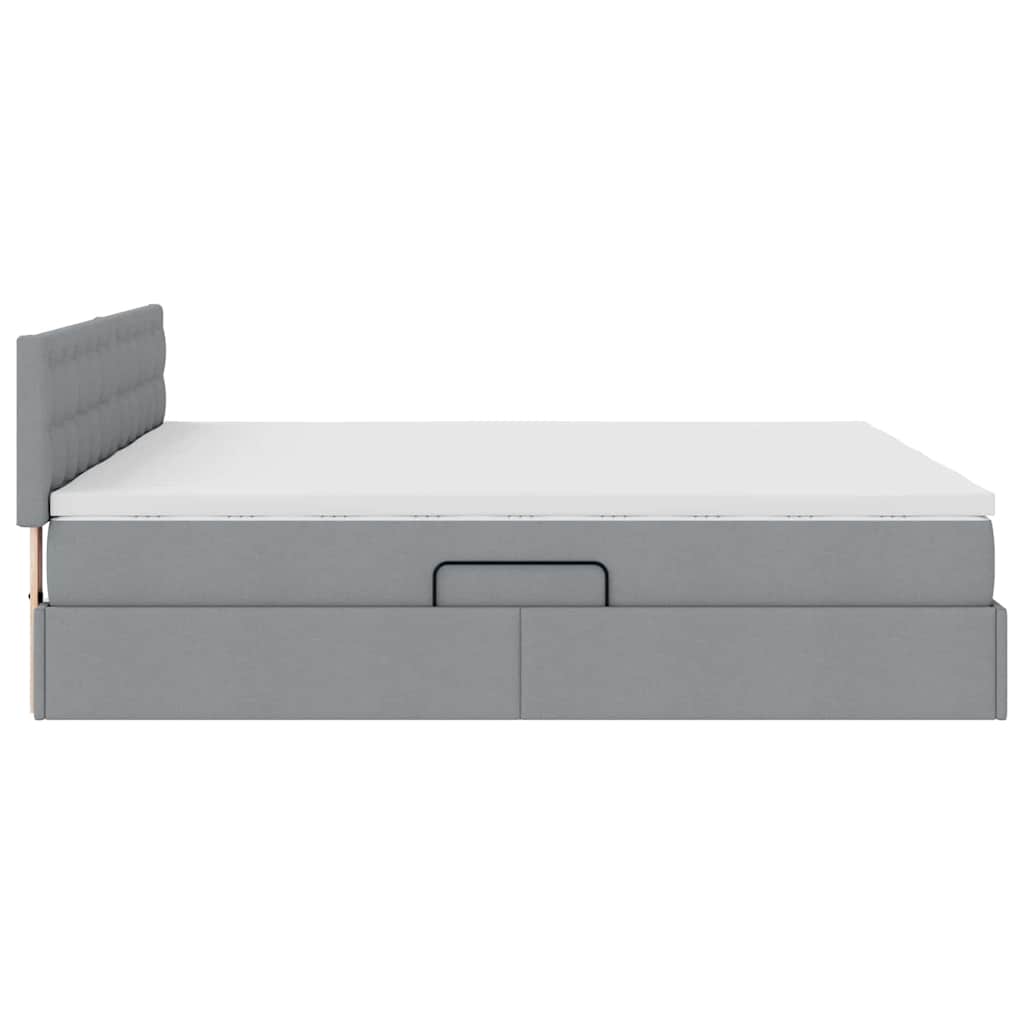 Krevet s od storage Svijetlo siva 180 x 200 cm Lažna koža