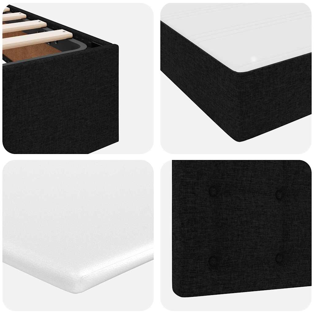 Krevet s od storage s madracem Crna 180 x 200 cm Lažna koža
