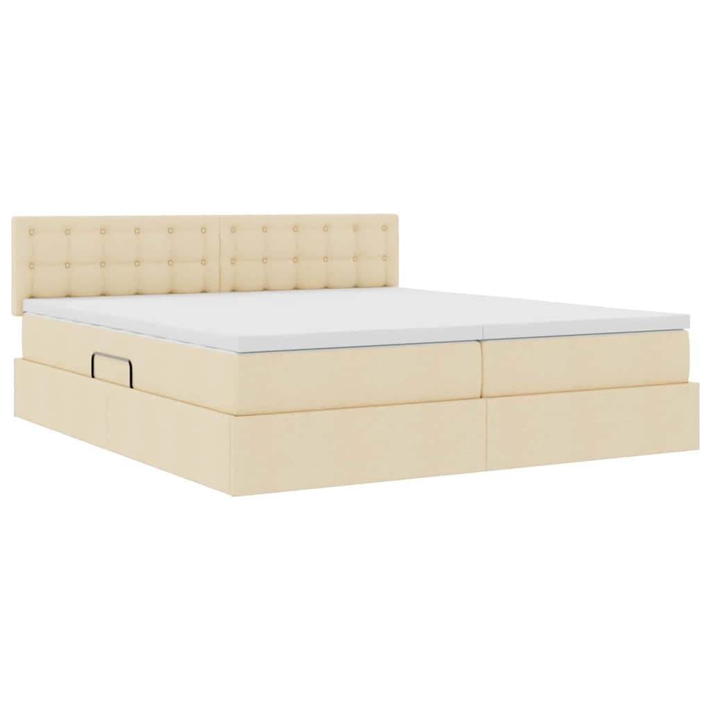 Krevet s od storage s madracem Krema 180 x 200 cm Lažna koža