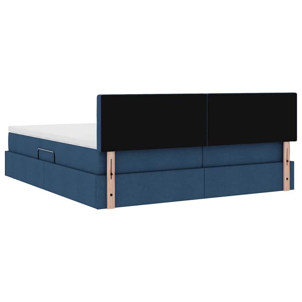 Krevet s od storage s madracem Plava 180 x 200 cm Lažna koža