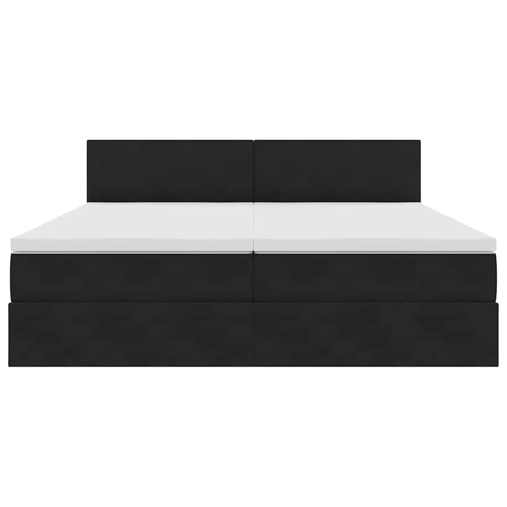 Krevet s od storage s uzglavljem s pohranom Crna 90 x 200 cm