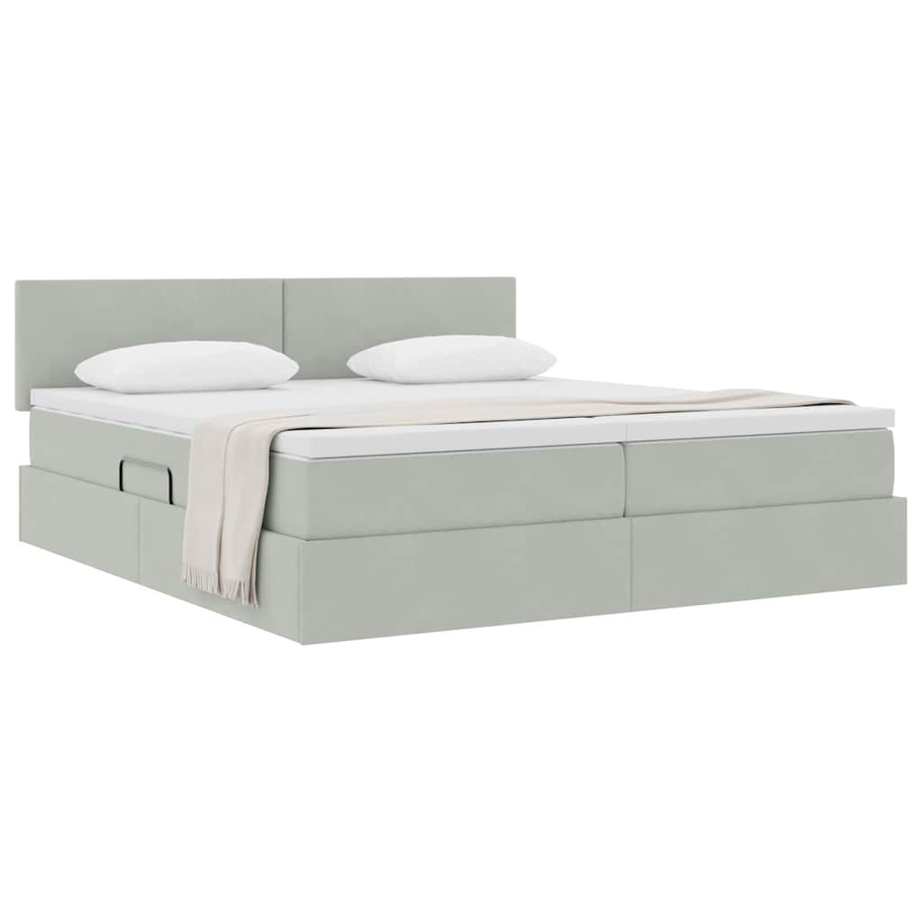 Krevet s od storage s madracem Svijetlo siva 100 x 200 cm
