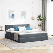 Krevet s od storage s madracem Tamno siva 100 x 200 cm