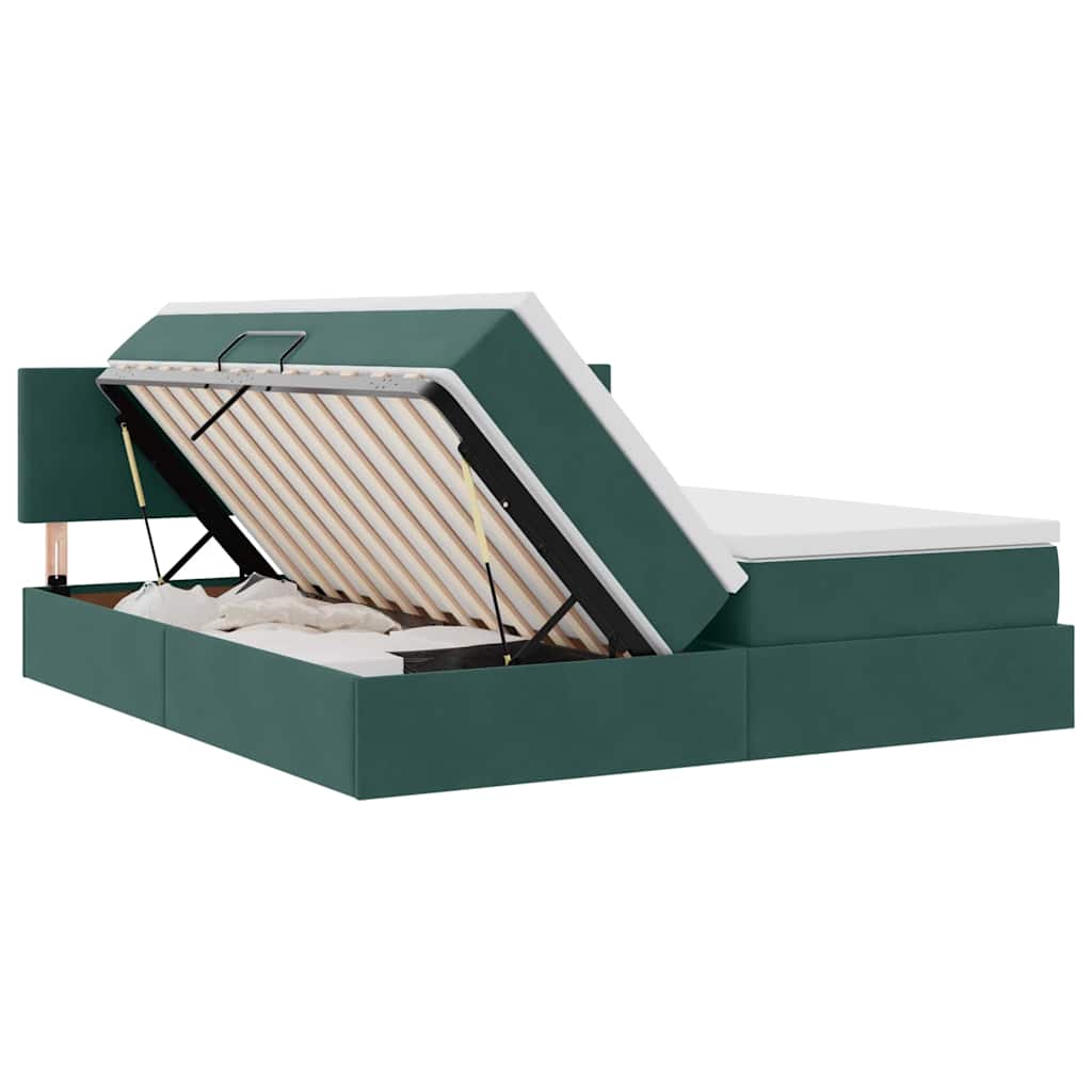 Krevet s od storage s madracem Tamnozelena 100 x 200 cm