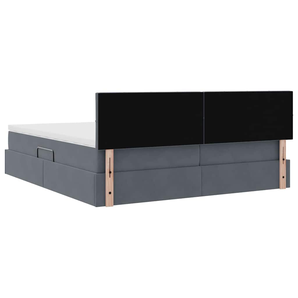 Krevet s od storage s madracem Tamno siva 90 x 200 cm
