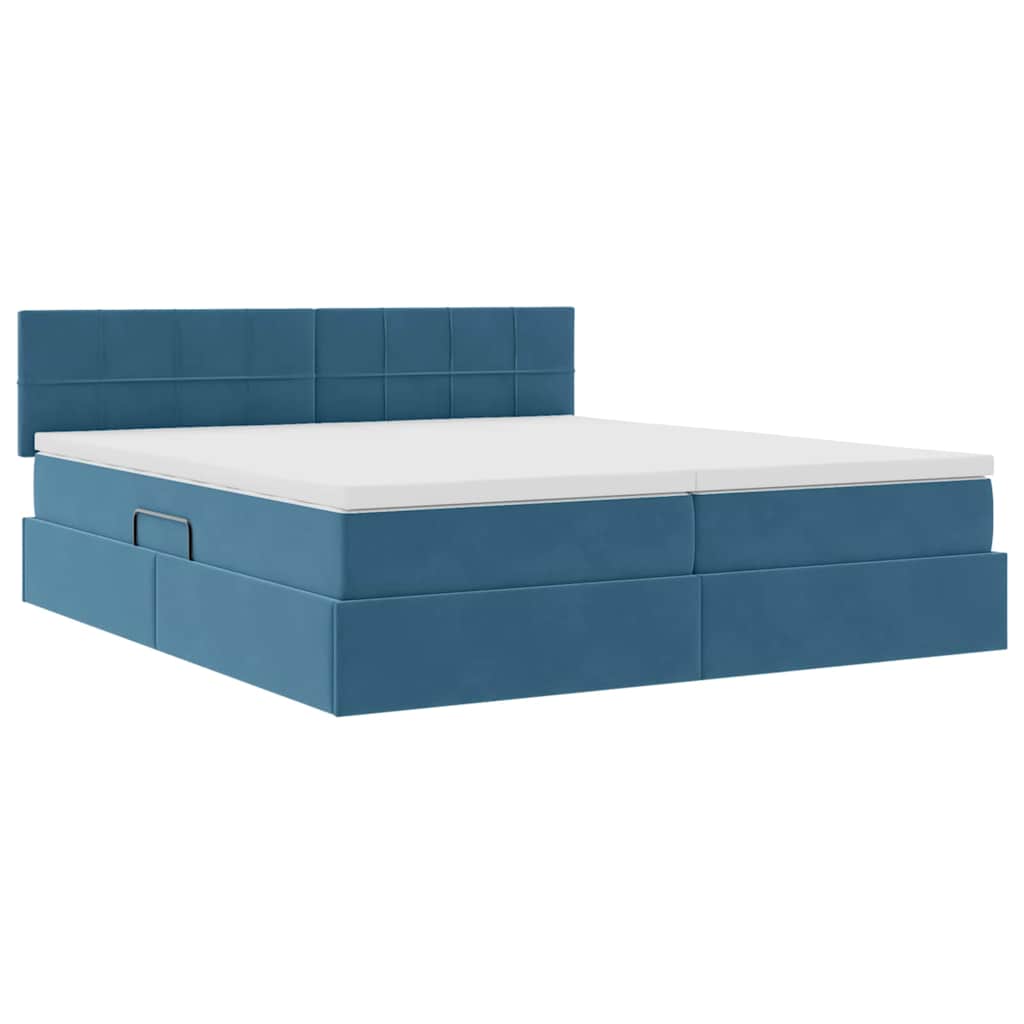 Krevet s od storage s madracem Tamno plava 90 x 200 cm