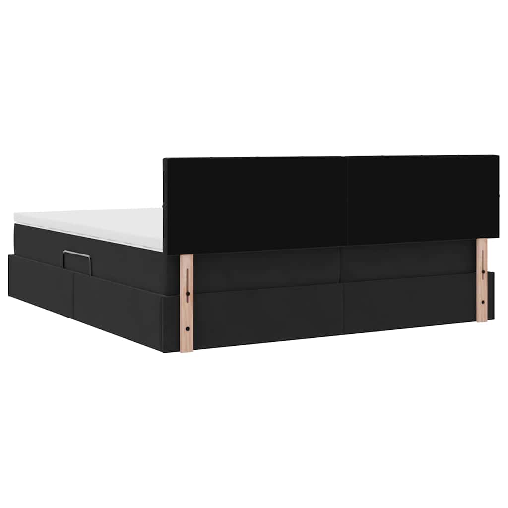 Krevet s od storage s madracem s uzglavljem Crna 100 x 200 cm